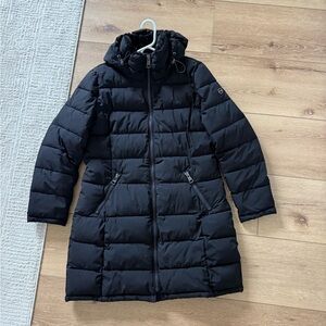 Andrew Marc Long Black Puffer Coat